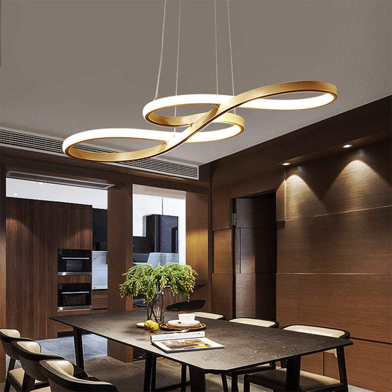 Metal Spiral Hanging Pendant Light Contemporary Style LED Pendant Lighting for Dinning Room