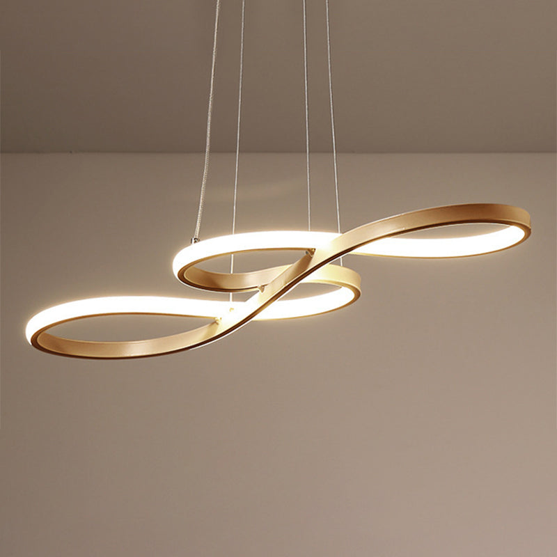 Metal Spiral Hanging Pendant Light Contemporary Style LED Pendant Lighting for Dinning Room