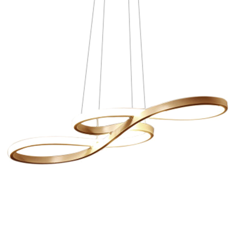 Metal Spiral Hanging Pendant Light Contemporary Style LED Pendant Lighting for Dinning Room