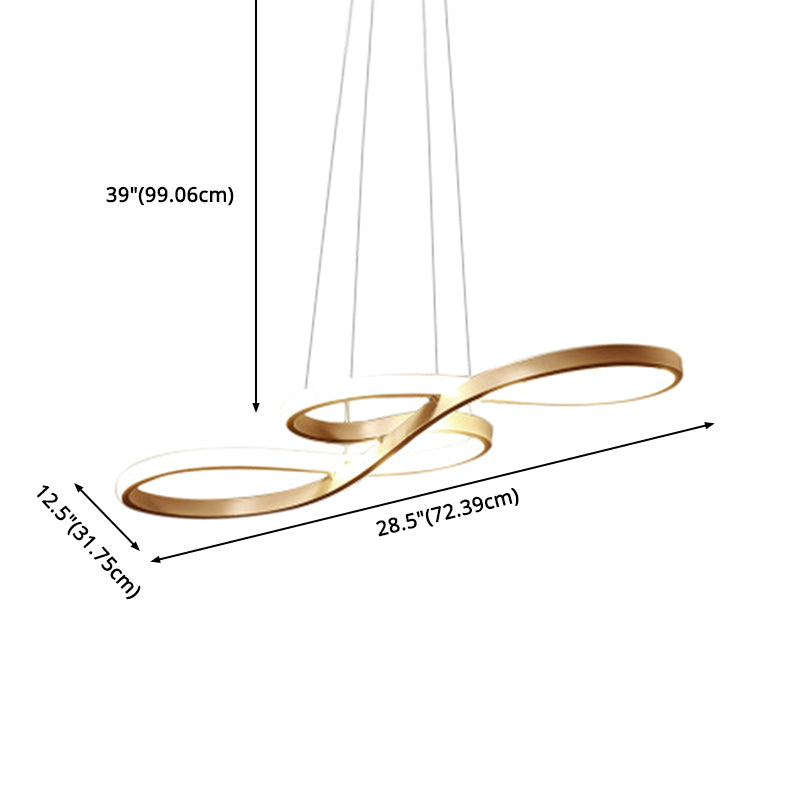 Metal Spiral Hanging Pendant Light Contemporary Style LED Pendant Lighting for Dinning Room