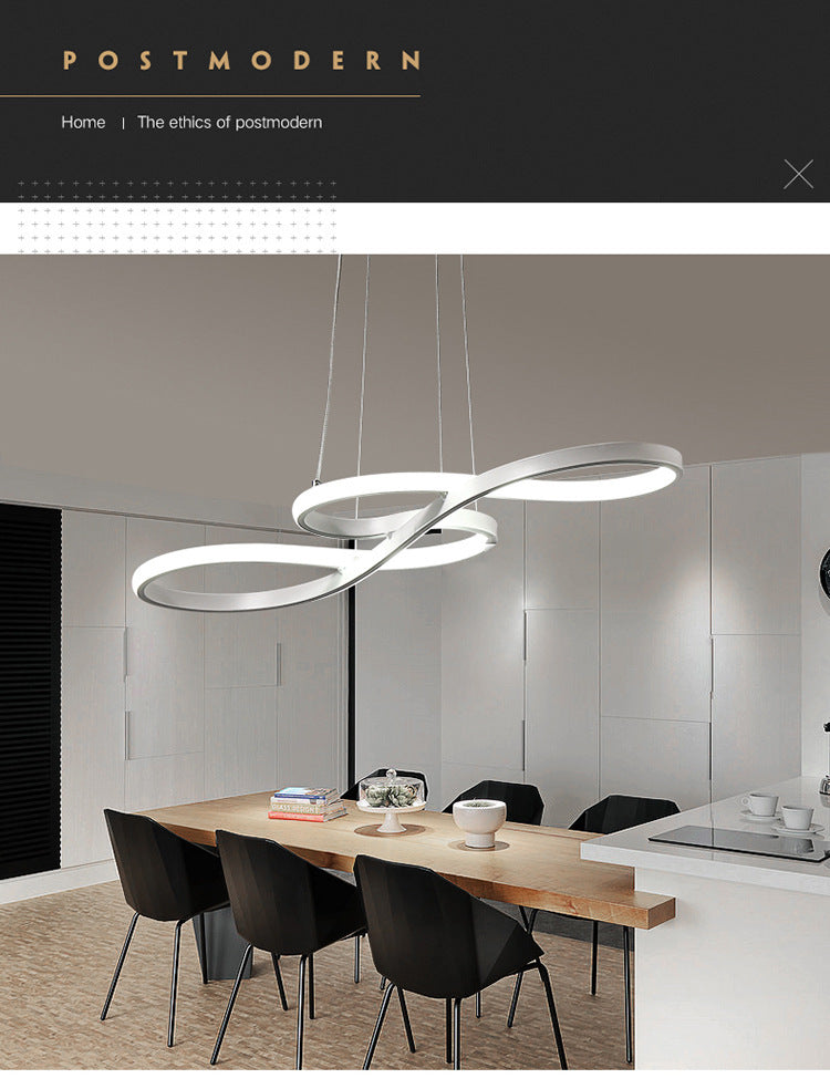 Metal Spiral Hanging Pendant Light Contemporary Style LED Pendant Lighting for Dinning Room
