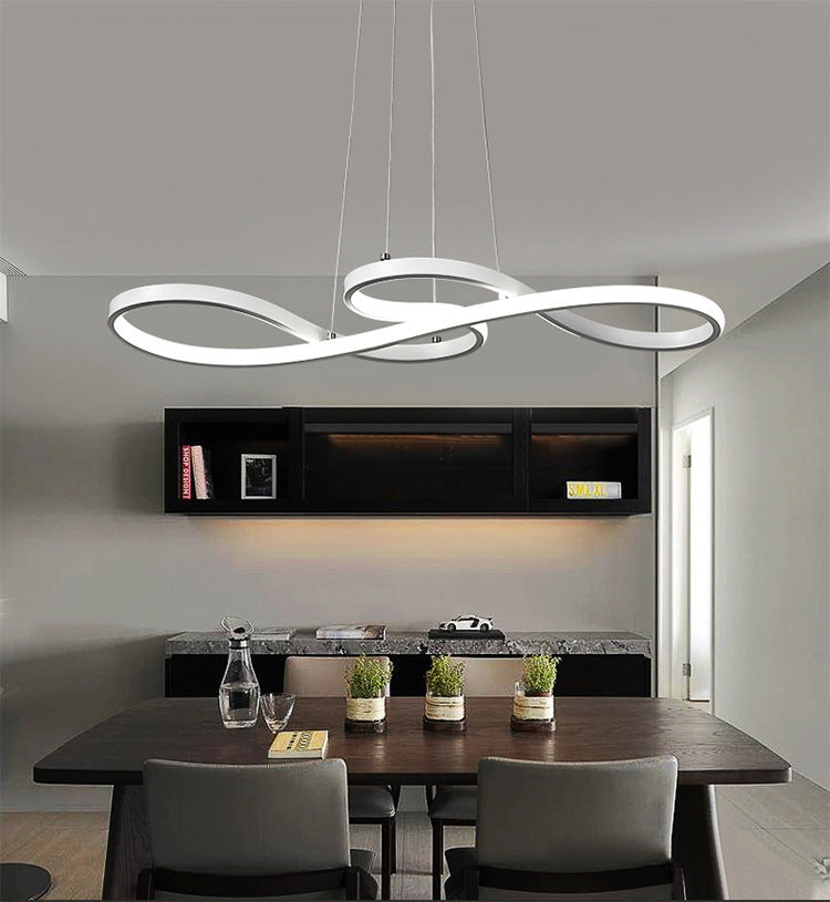 Metal Spiral Hanging Pendant Light Contemporary Style LED Pendant Lighting for Dinning Room