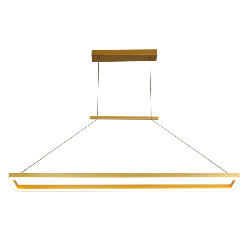 Metal Rectangular Pendant Light Kit Modern Style LED Hanging Ceiling Light for Dinning Room