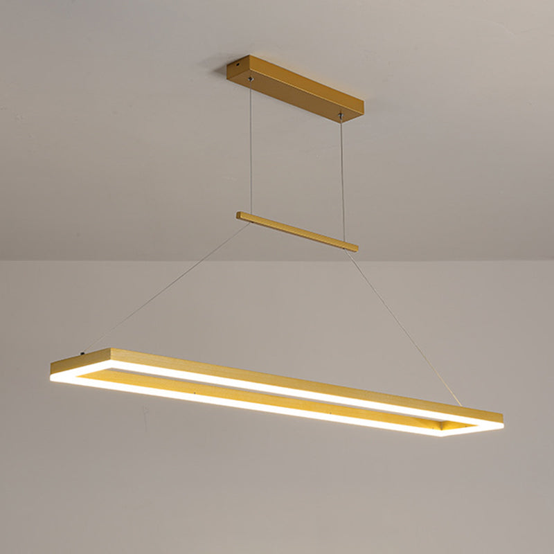 Metal Rectangular Pendant Light Kit Modern Style LED Hanging Ceiling Light for Dinning Room
