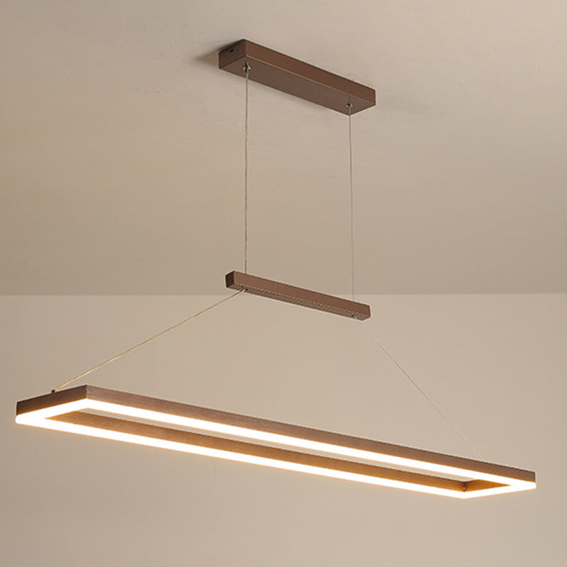 Metal Rectangular Pendant Light Kit Modern Style LED Hanging Ceiling Light for Dinning Room