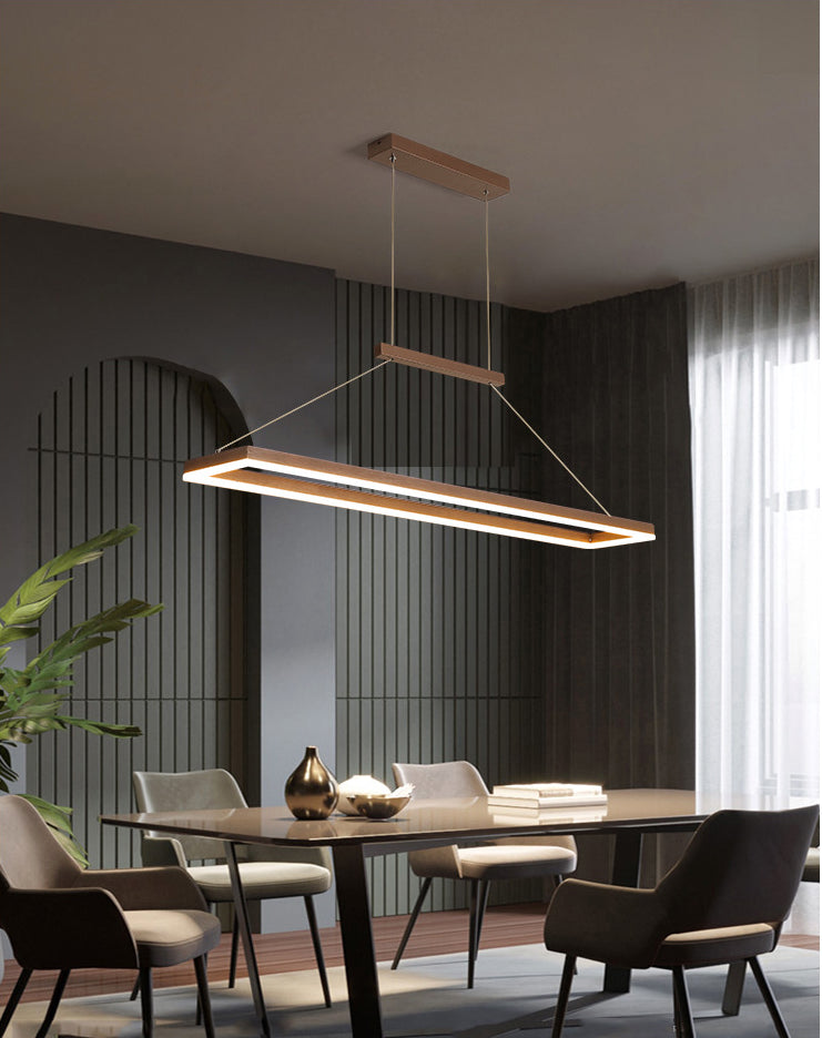 Metal Rectangular Pendant Light Kit Modern Style LED Hanging Ceiling Light for Dinning Room