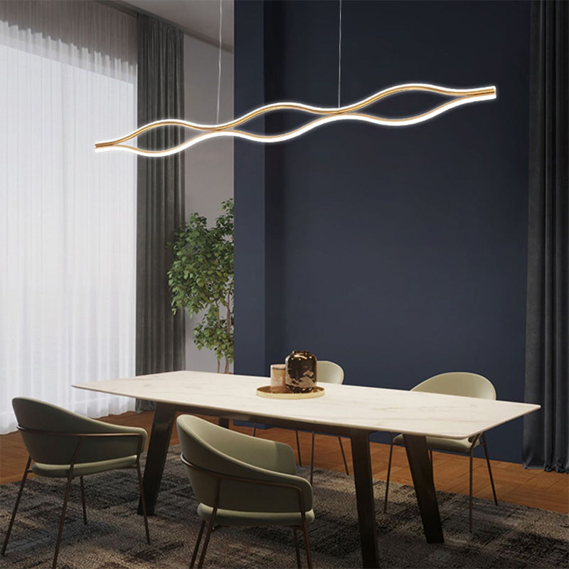 Lumo Curved Metal Island Light Light Modern Style Isola LED Light per sala da pranzo