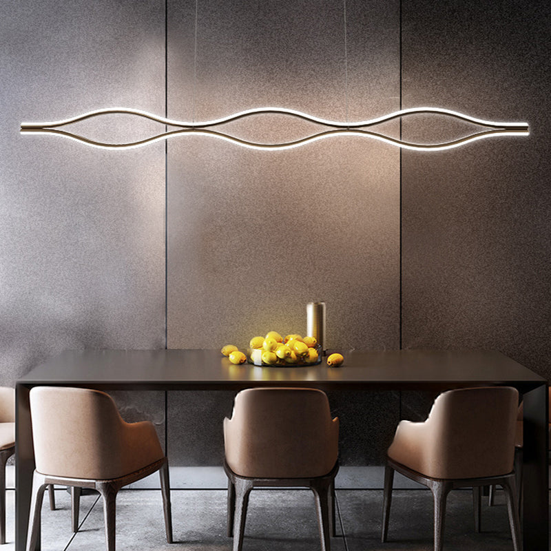 Lumo Curved Metal Island Light Light Modern Style Isola LED Light per sala da pranzo