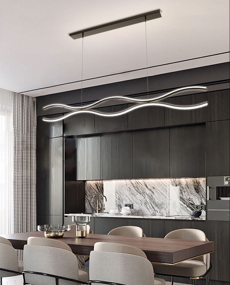 Lumo Curved Metal Island Light Light Modern Style Isola LED Light per sala da pranzo