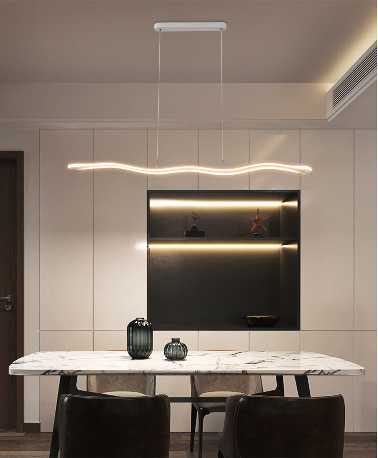 Curved Island Ceiling Light Minimalist Style LED Metal Pendant Lighting Fixture for Dinning Room