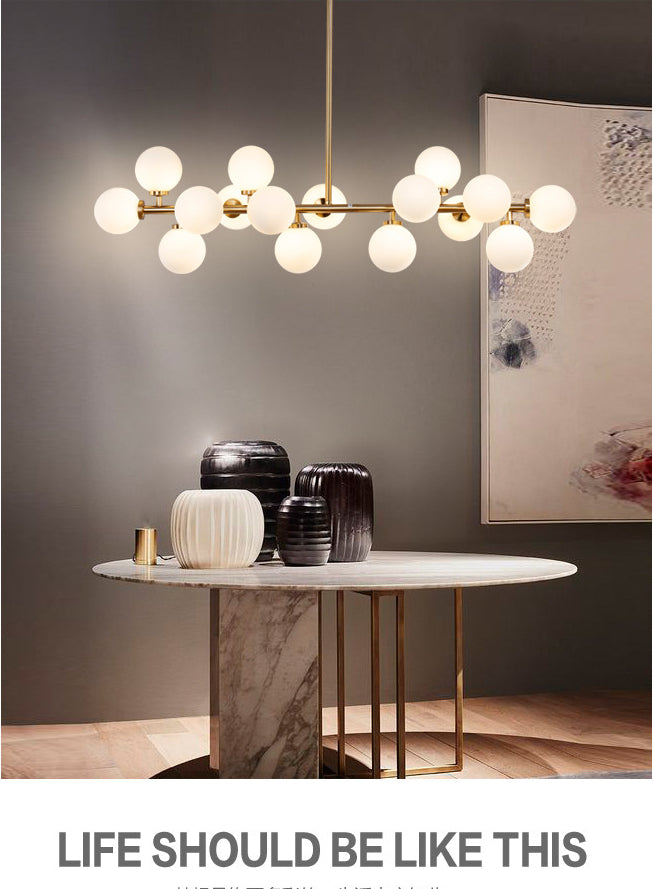 Molecule Island Lighting Fixture Nordic Style Glass Gold Island Chandelier Light