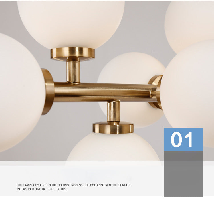 Molecule Island Lighting Fixture Nordic Style Glass Gold Island Chandelier Light