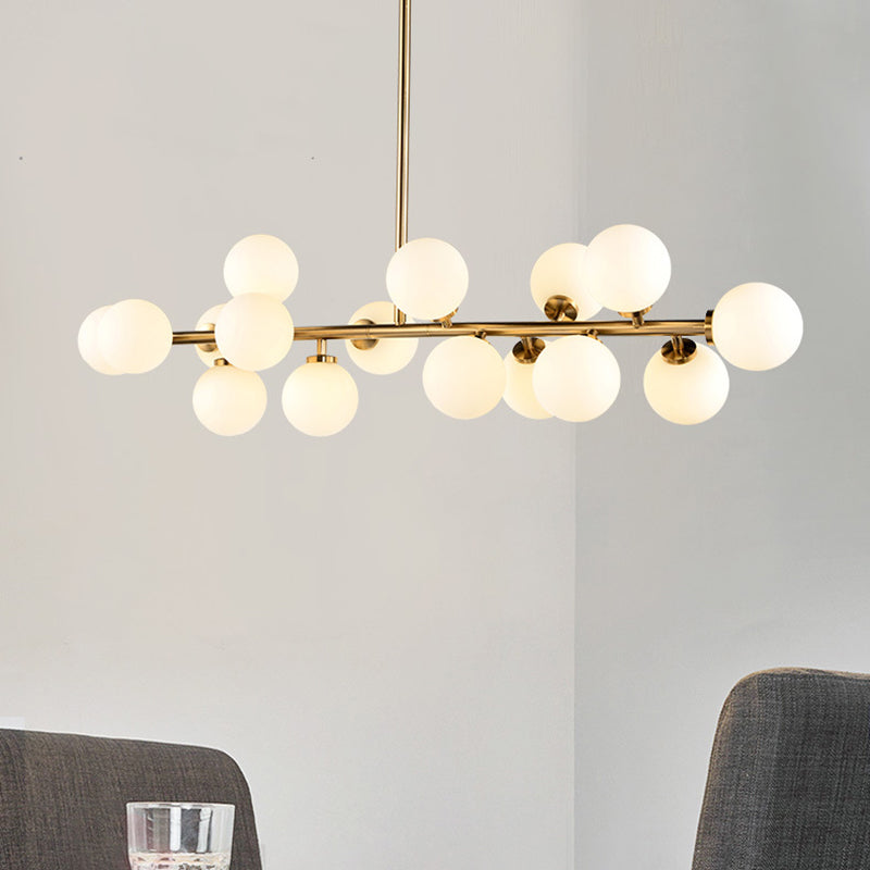 Bubble Island Pendant Light Minimalist Glass Dinning Room Hanging Ceiling Light in Gold