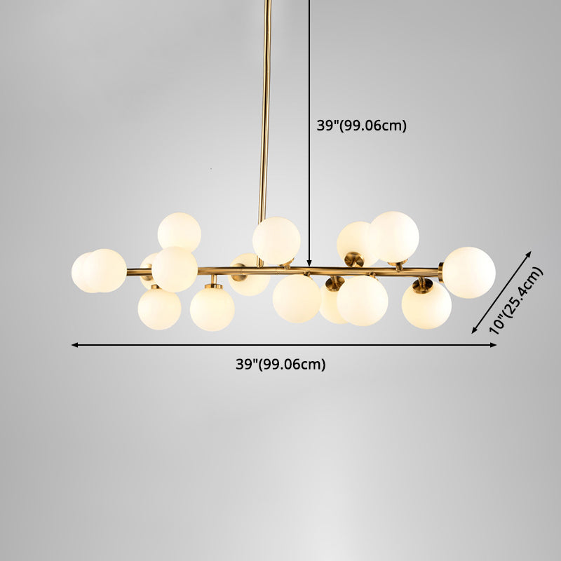 Bubble Island Pendant Light Minimalist Glass Dinning Room Hanging Ceiling Light in Gold