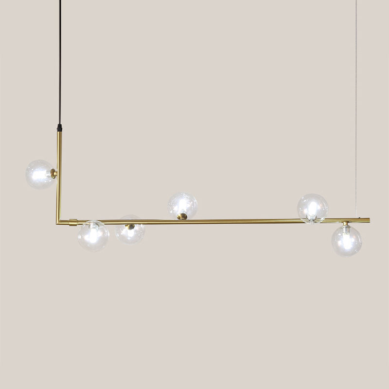 Globe Dinning Room Island Pendant Light Glass Minimalist Island Lighting Fixture