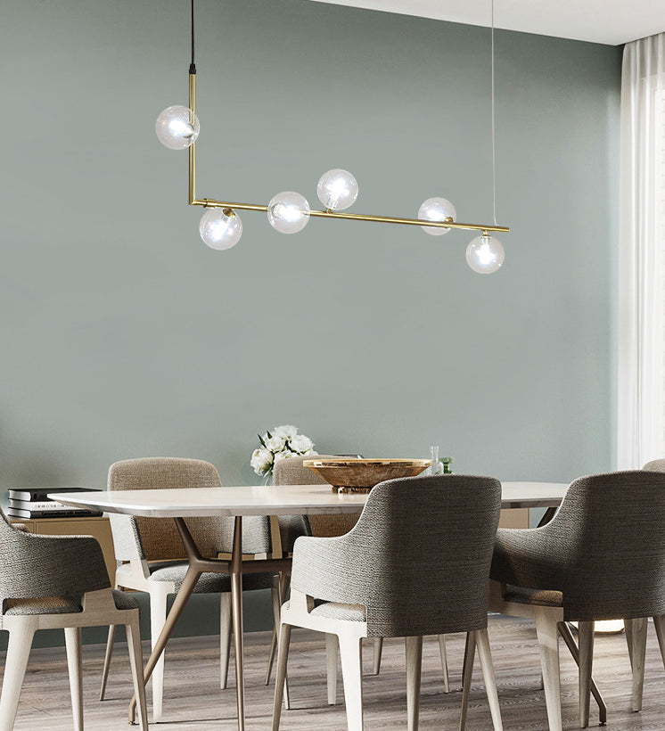 Globe Dinning Room Island Pendant Light Glass Minimalist Island Lighting Fixture