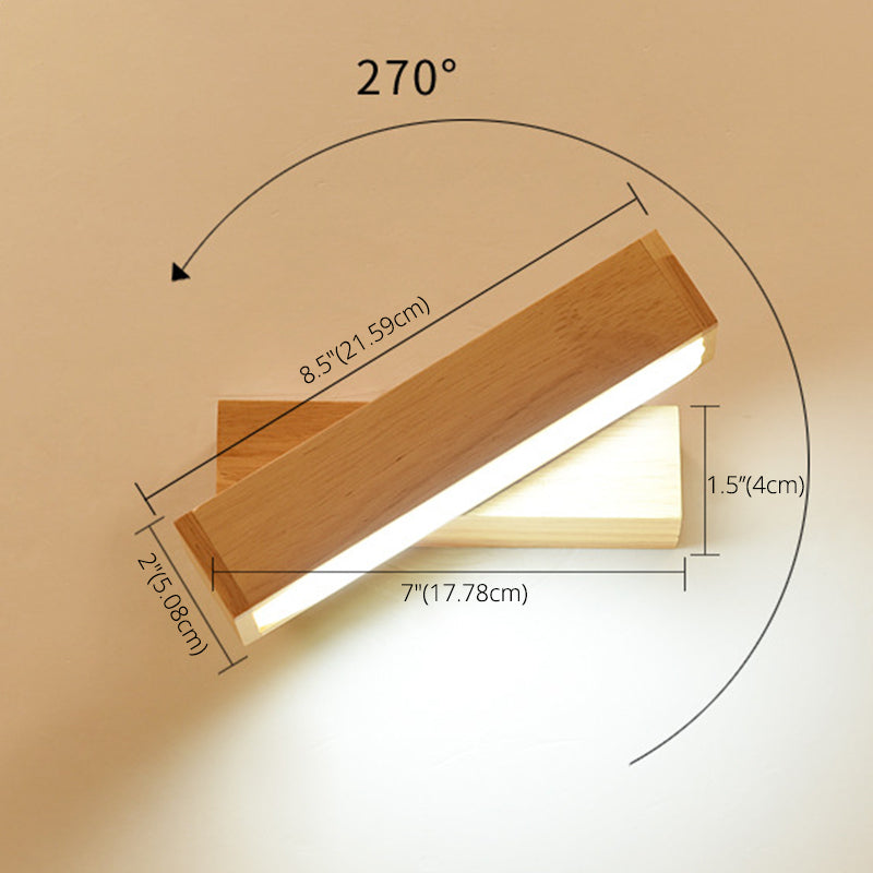 Modern Minimalist Style Linear Vanity Light Wood Single Vanity Light