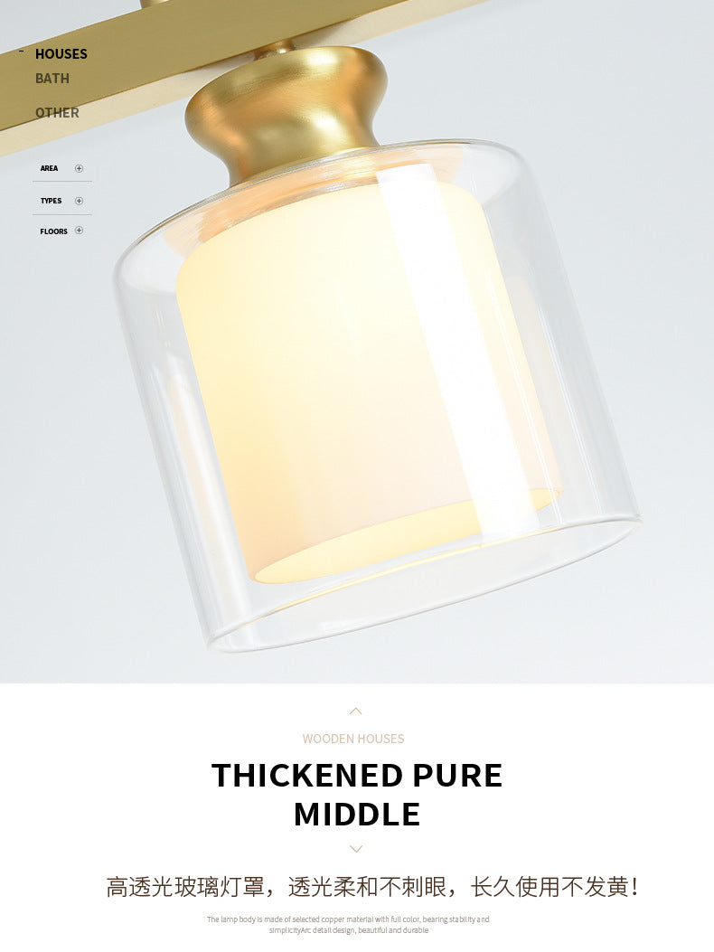 Cylinder Glass Island Chandelier Light Minimalist Gold Ceiling Pendant Light for Dinning Room