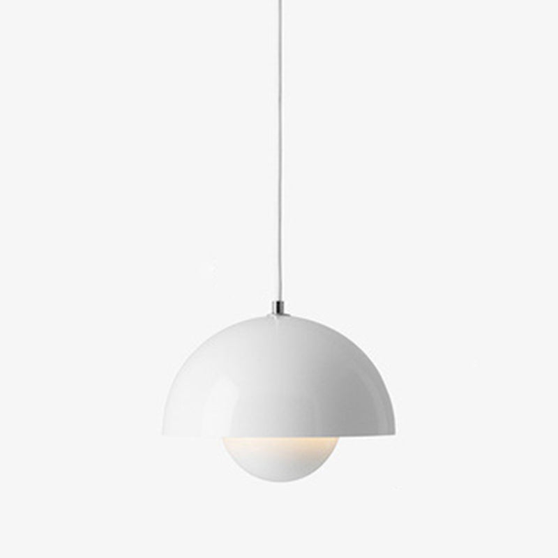 1 Light Semicircle Hanging Light Fixture Nordic Style Aluminum Ceiling Light with Hanging Cord for Restaurant