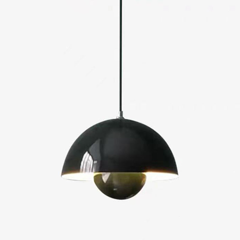 1 Light Semicircle Hanging Light Fixture Nordic Style Aluminum Ceiling Light with Hanging Cord for Restaurant