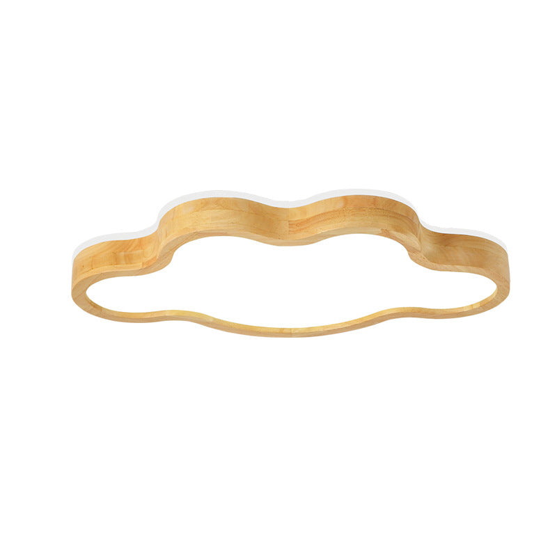 Modern wolkenplafond inbouwhout 19,5"/25" W LED slaapkamer beige verzonken plafondlamp, warm/wit/3 kleuren licht