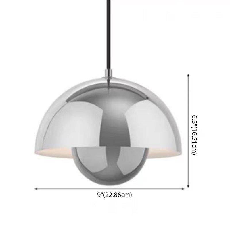 1 Light Semicircle Hanging Light Fixture Nordic Style Aluminum Ceiling Light with Hanging Cord for Restaurant