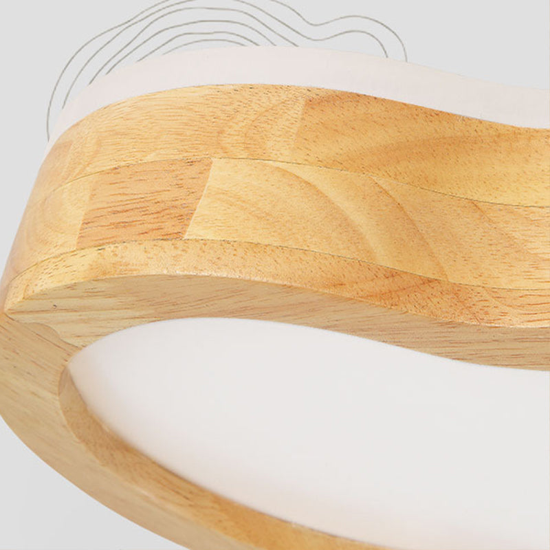 Modern wolkenplafond inbouwhout 19,5"/25" W LED slaapkamer beige verzonken plafondlamp, warm/wit/3 kleuren licht