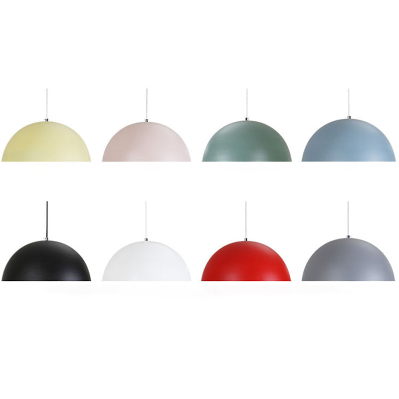 1 Light Semicircle Hanging Ceiling Lights Contemporary Aluminum Suspension Pendant Light for Restaurant