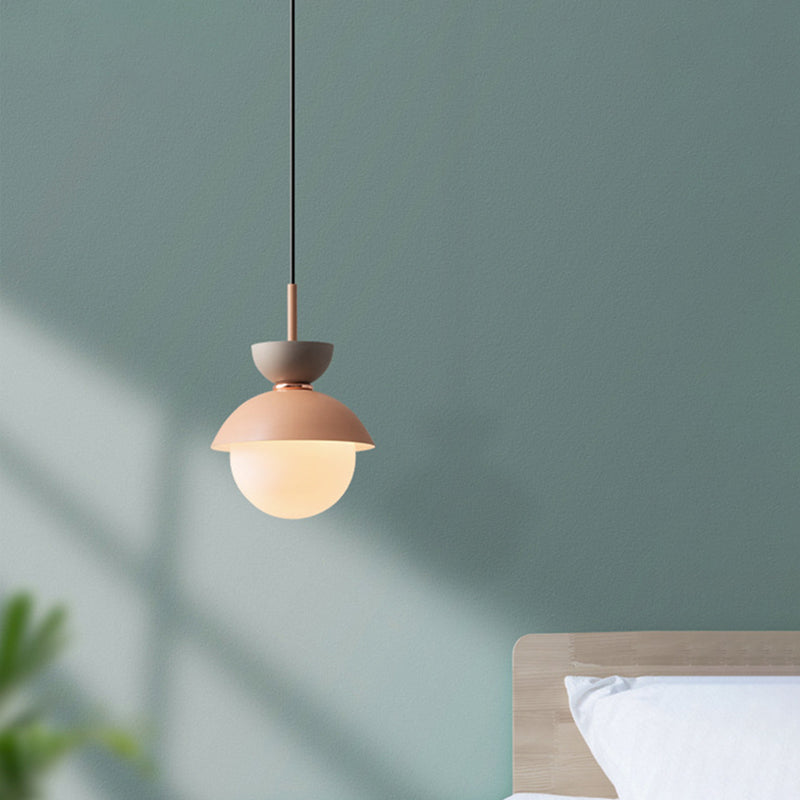 1 Light Dome Posting Iluminación de estilo nórdico de accesorios de iluminación colgante de hierro para restaurante