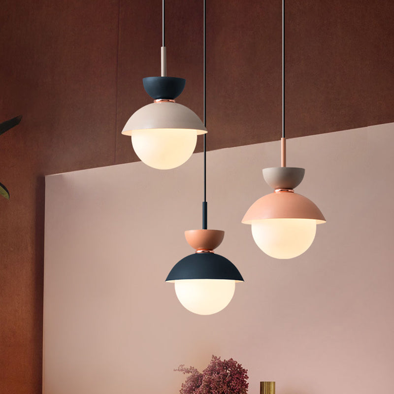 1 Light Dome Posting Iluminación de estilo nórdico de accesorios de iluminación colgante de hierro para restaurante