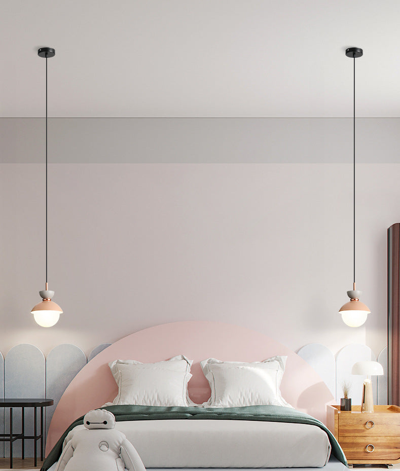 1 Light Dome Posting Iluminación de estilo nórdico de accesorios de iluminación colgante de hierro para restaurante