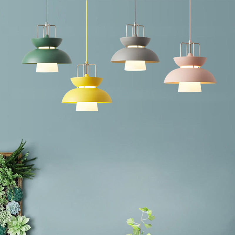 1 lichte kom licht hangers macaron aluminium hanglampen met hangende koord voor restaurant