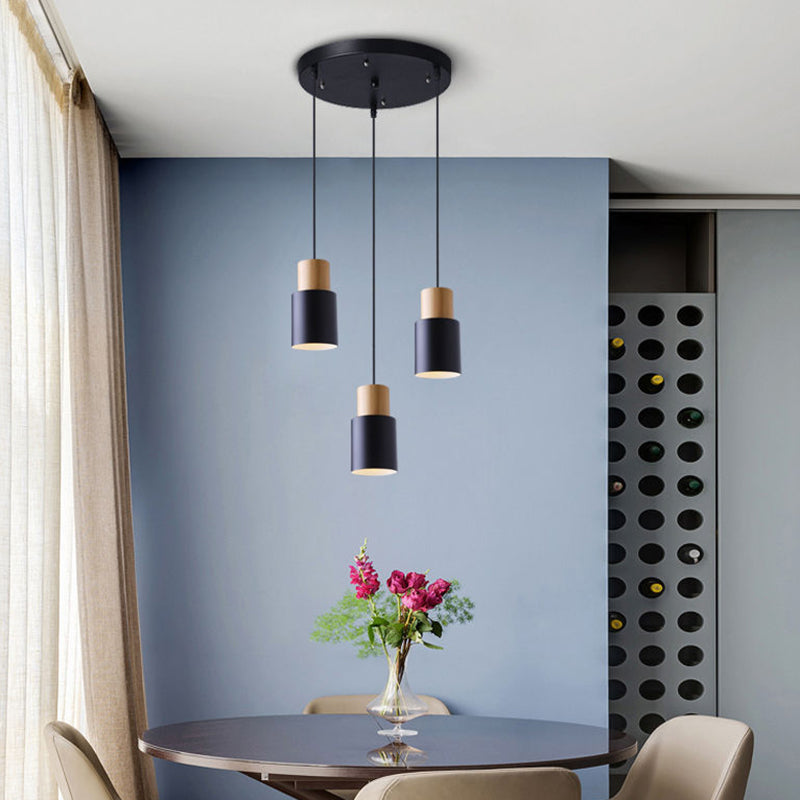 1 Cylindre lumineux Lights Hanging Lighttures Nordic Style Light For Restaurant