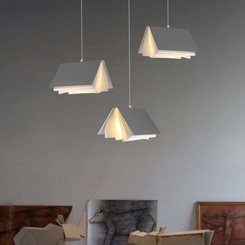 Book Shape Hanging Pendant Light Macaron Fabric Pendant Light Fixtures for Library