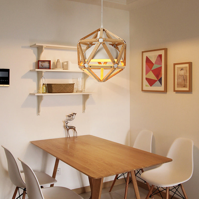 Gearceerde houten suspensie hanglamp moderne stijl houten hanglampverlichting armatuur