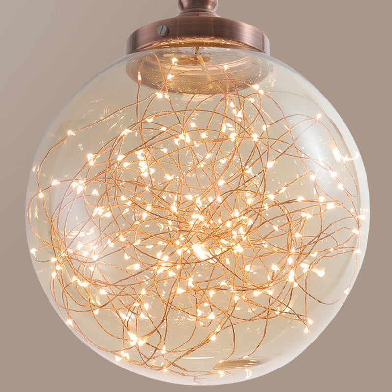 Glass Starry Ceiling Pendant Light Minimalist Style LED Pendant Lighting Fixture