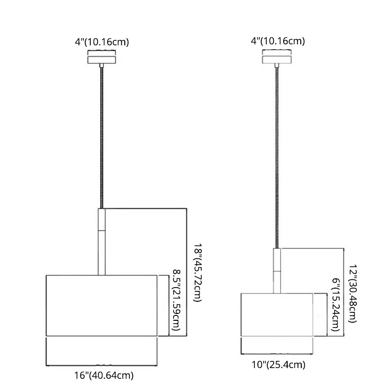 Kit a ciondolo a ciondolo tamburo in stile minimalista in tessuto a sospensione a sospensione a sospensione