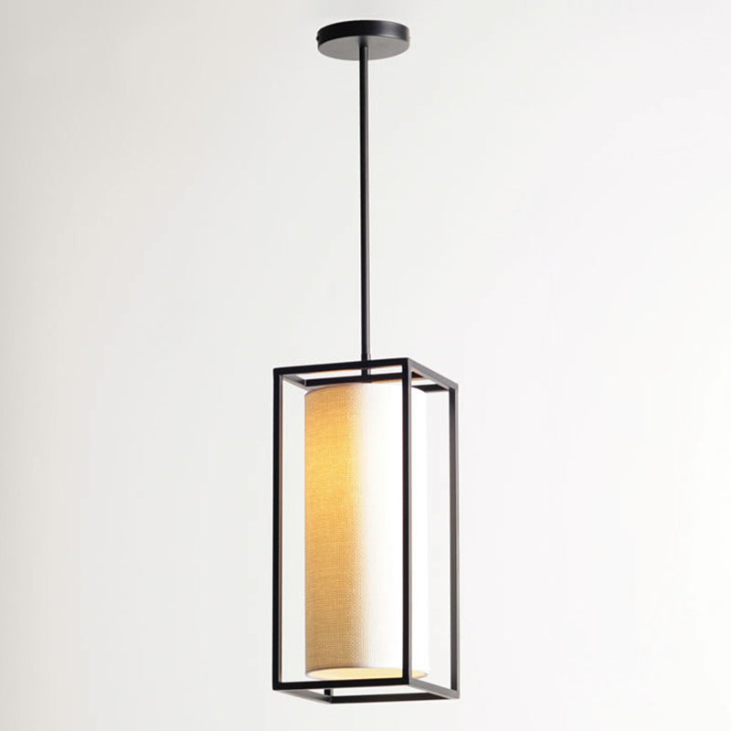 Cilinder eetkamer hanglampverlichting stof moderne suspensie hanger licht in beige