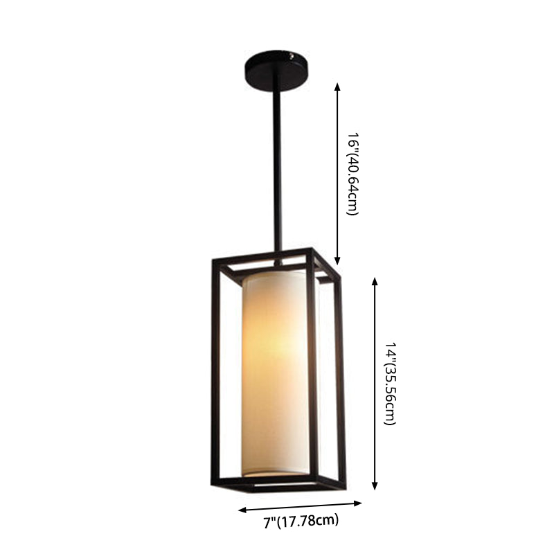 Cilinder eetkamer hanglampverlichting stof moderne suspensie hanger licht in beige