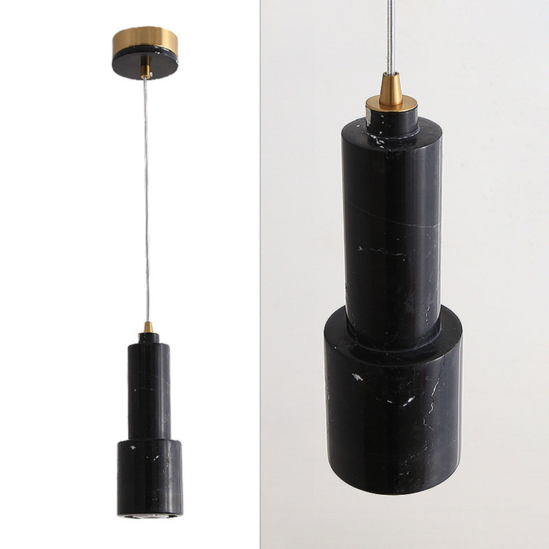 Cylinder Dinning Room Pendant Lighting Fixture Stone Nordic Style Hanging Light Fixture