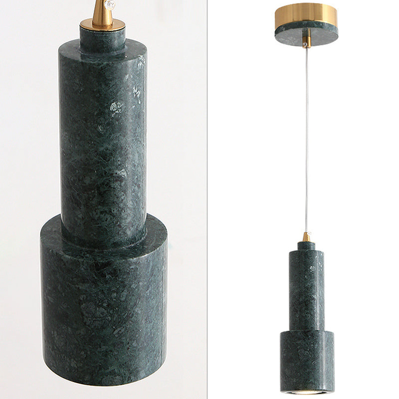 Cylinder Dinning Room Pendant Lighting Fixture Stone Nordic Style Hanging Light Fixture