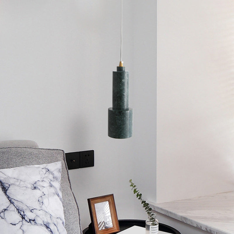 Cylinder Dinning Room Pendant Lighting Fixture Stone Nordic Style Hanging Light Fixture