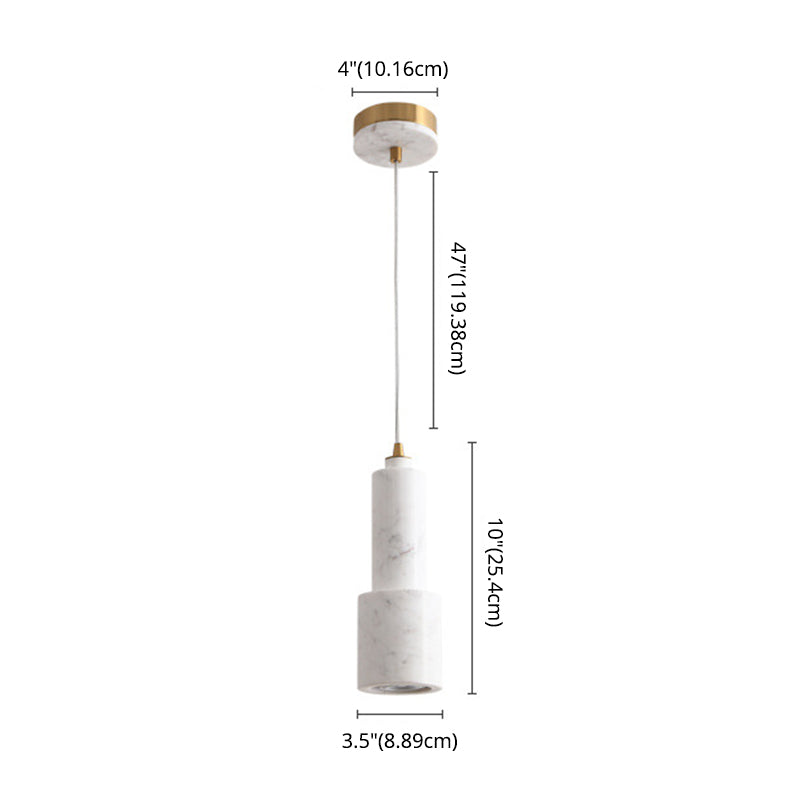 Cylinder Dinning Room Pendant Lighting Fixture Stone Nordic Style Hanging Light Fixture