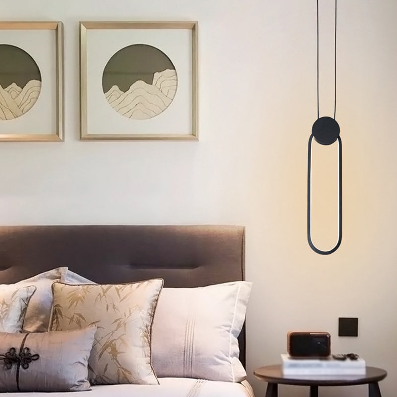 Minimalismus -LED -Pendellichtkit Black Geometrisches hängendes Lichtkit mit Metallschatten