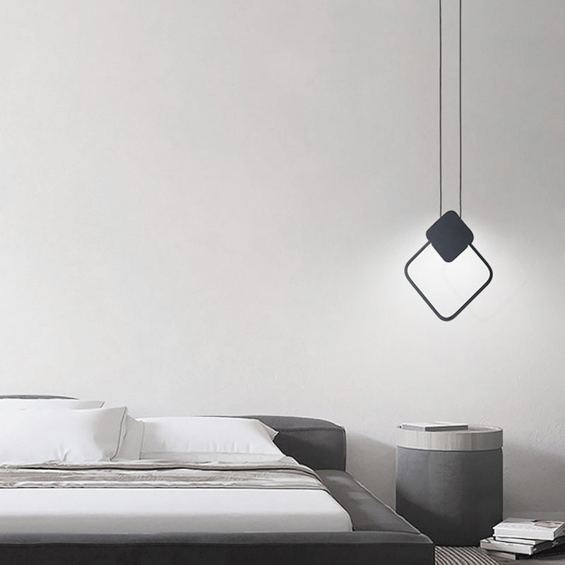 Minimalismus -LED -Pendellichtkit Black Geometrisches hängendes Lichtkit mit Metallschatten