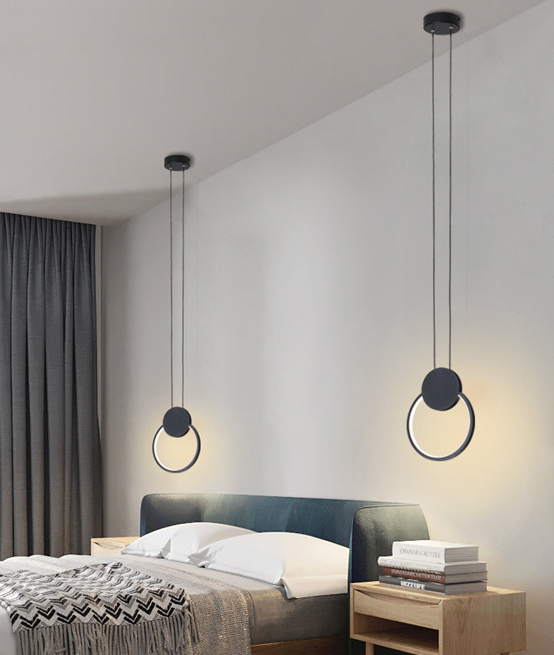 Minimalismus -LED -Pendellichtkit Black Geometrisches hängendes Lichtkit mit Metallschatten