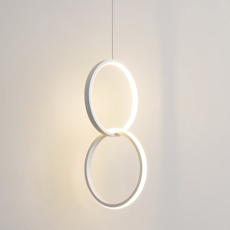 Minimalistische LED -Aufhängungshängung Anhänger Lichtkreis Hängende Leuchte mit Metallschatten