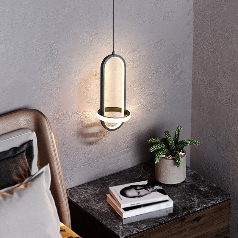 Simplicity Style Geometric Ceiling Pendant Light Metal LED Bedroom Pendant Light Kit