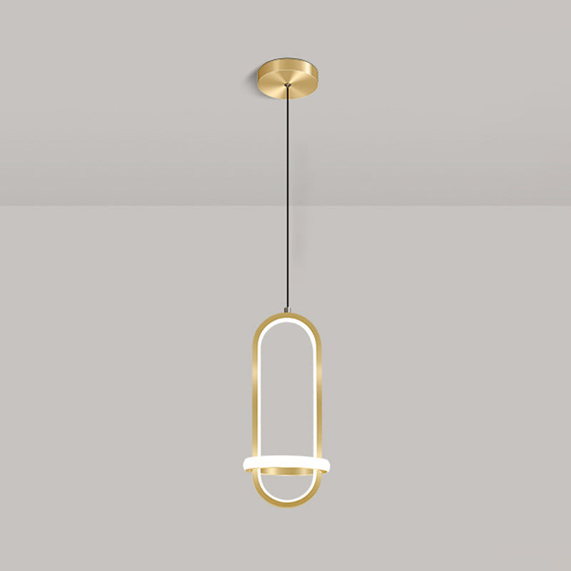 Simplicity Style Geometric Ceiling Pendant Light Metal LED Bedroom Pendant Light Kit