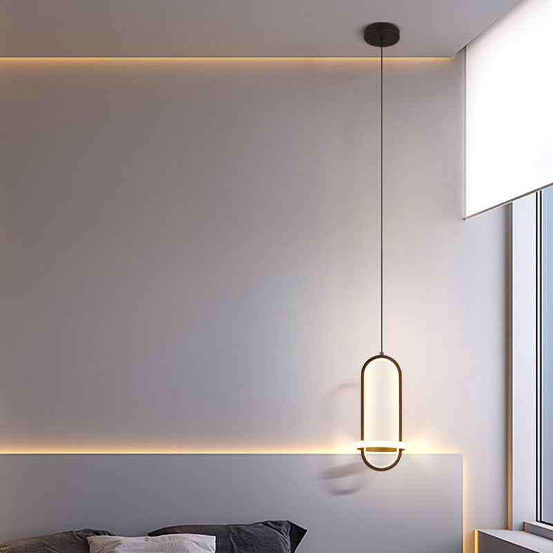 Simplicity Style Geometric Ceiling Pendant Light Metal LED Bedroom Pendant Light Kit